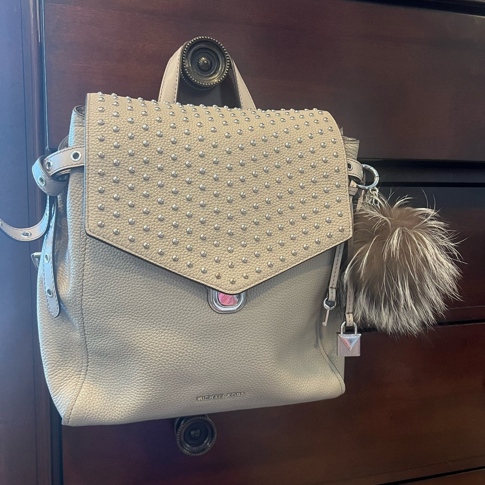 Michael Kors Bristol Leather Studded Backpack Bag 30H7SZKB2I